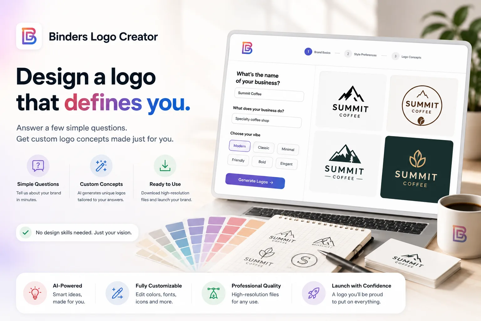 Binders Logo Creator — design a logo that defines your business