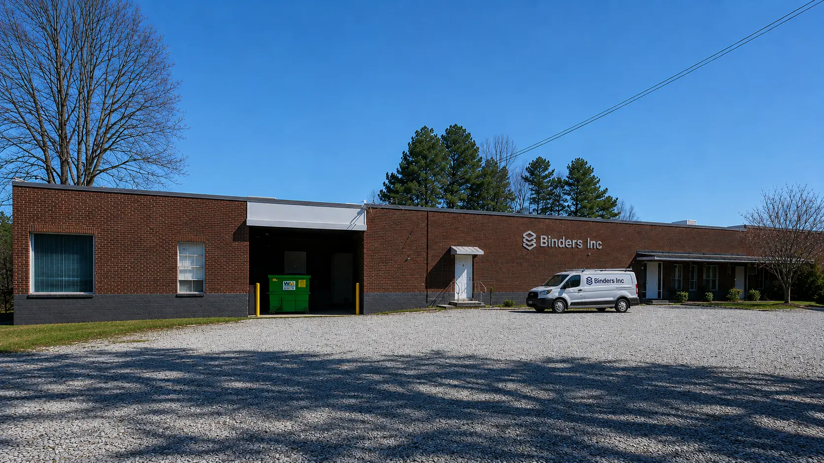 Binders Inc manufacturing facility and delivery vehicle in North Carolina