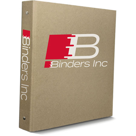 Kraft recyclable binder with red hinge