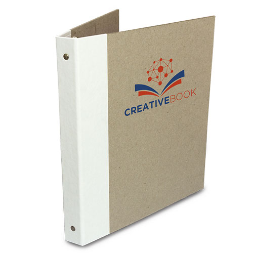Kraft board binder with 2-color print — front