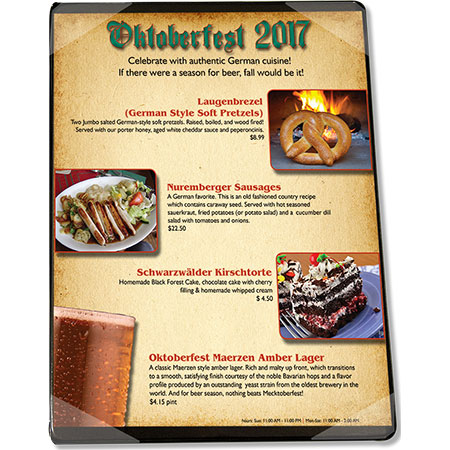 Custom menu cover