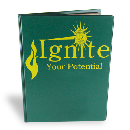Junior vinyl padfolio printed 1-color double hit