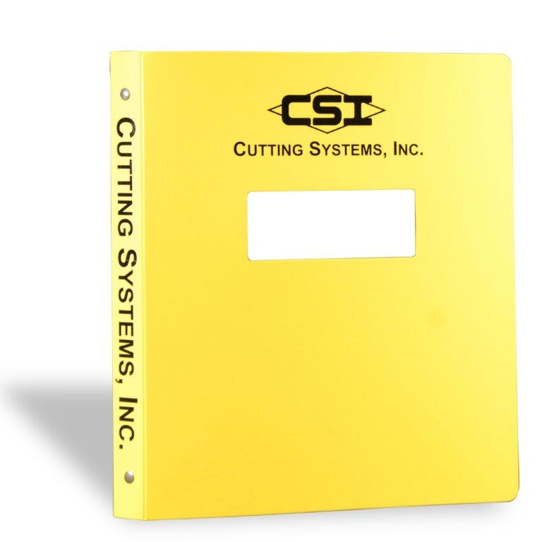 CSI poly binder — outside, yellow matte with die cut window