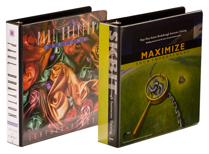 Vinyl entrapment binder with sealed full-color graphics
